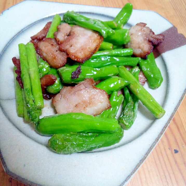 ☆塩豚レシピ☆ししとう&アスパラと塩豚の炒めもの